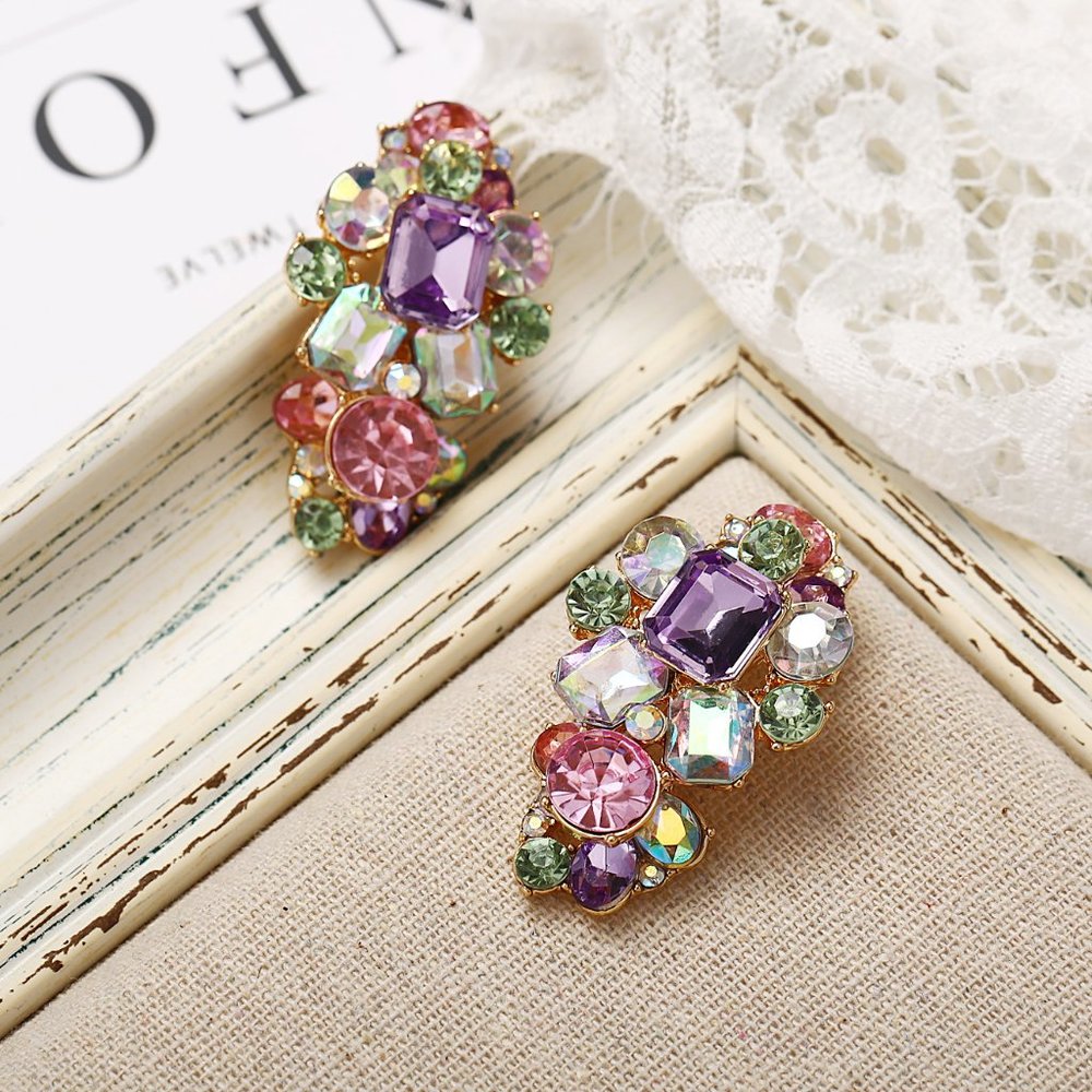 Pastel Color Rhinestone Drop Earring